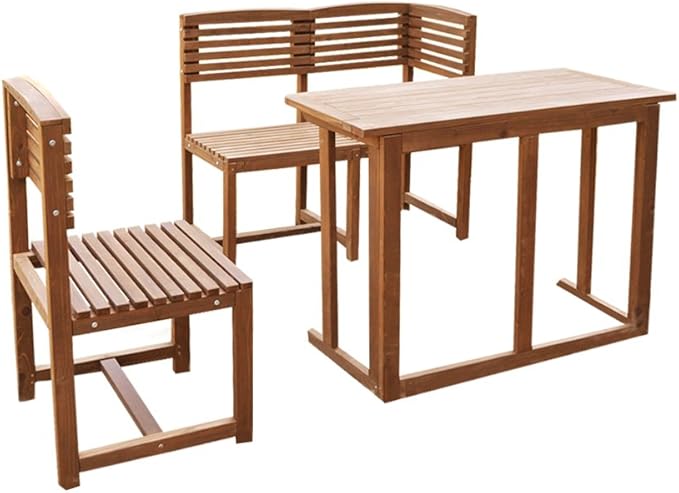 Balkonmobel Balkonset Gartenmobel Teak Optik Holz Stuhl Eckbank Tisch Klappbar Amazon De
