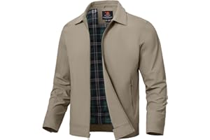 BGOWATU Men's Lightweight Jackets Casual Full Zip Windbreaker Water Resistant Golf Dress Work Light Jacket