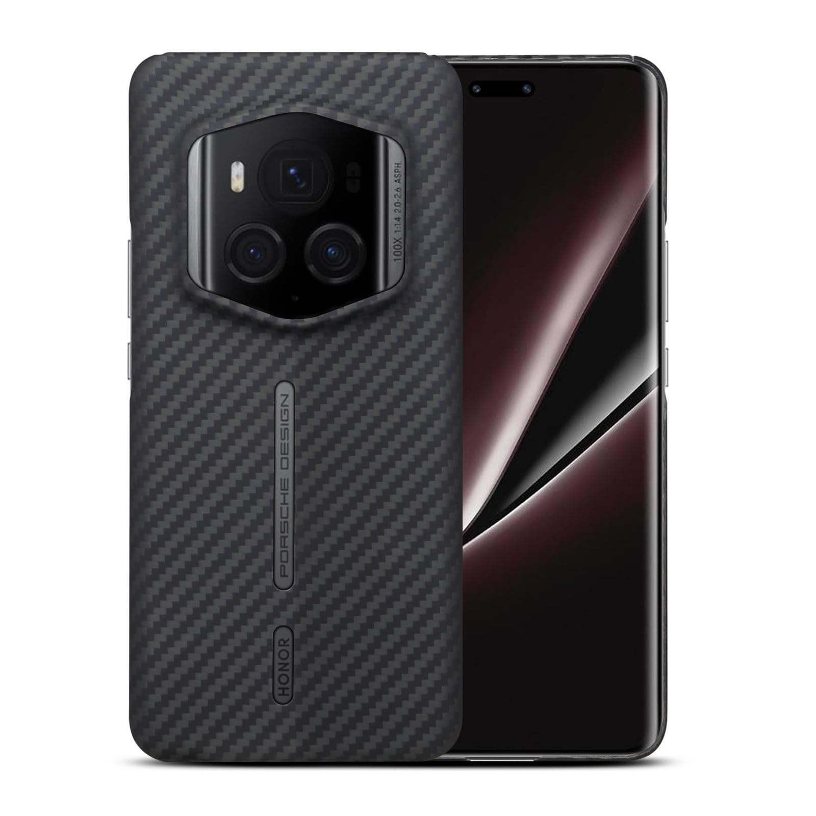 GIMENOHIG Slim & Lightweight Aramid Carbon Fiber Case for Honor Magic 6 RSR (Black)