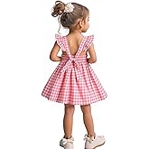 HILEELANG Toddler Girl Easter Dress Summer Cotton Casual Sleeveless Playwear Beach Sundress