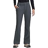 Pioneer Camp Women's Winter Hiking Fleece Lined Pants Water Resistant Snow Ski Flared Insulated Softshell with Ankle Zip