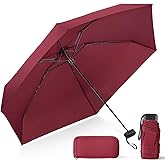 LEAGERA Compact Travel Umbrella with Case - Mini Umbrella for Purse, Small Lightweight &Tiny Design Perfect for Parasol Outdoor Sun&Rain Umbrellas