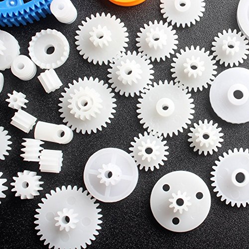 DIKAVS 80Pcs Plastic DIY Robot Gear Kit Gearbox Motor Gear Set for DIY Car Robot