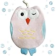 Harmony N More - Olivia The Owl Washcloth - Animal Shape Cotton Mitt - Bath Glove for Kids - Bath Towel Gloves - Cute Glove - Puppet Bath Glove (Pink, Blue)
