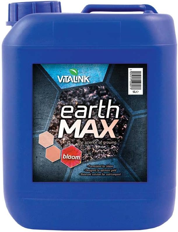 Vitalink Earth Max Bloom 5L Plant Liquid Food For Compost & Soil Bloom Booster Additive Hydroponic Nutrient Feed For Faster Plant Growth