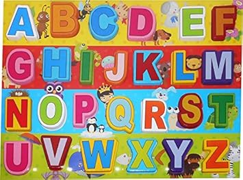 ABC Learning Alphabetical Colorful Wooden Letter Blocks Toy with Wooden Tray For Kids