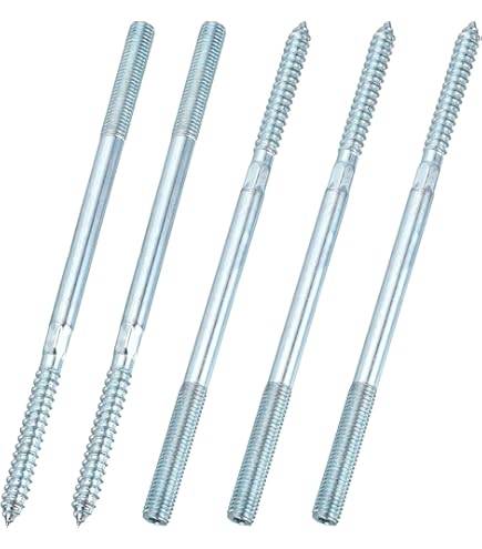 Uxcell 16Pack M6x91mm Hanger Bolt Double Headed Bolt Self Tapping Screw