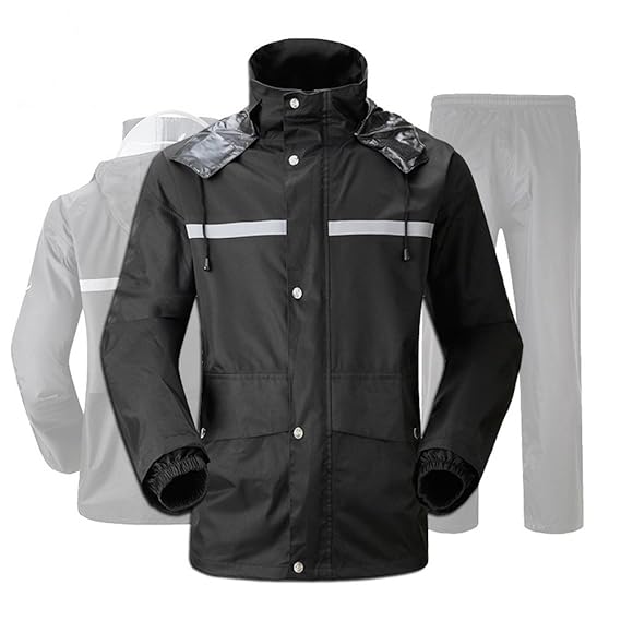 Etang ViXi Regenanzug Herren,Wasserdichten Anzug Schwarz,Regenhose Herren Fahrrad,Regenjacke+Hose,Vor allem perfekt für Rolle