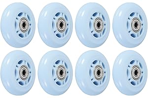 PATIKIL 70mm OD Inline Skate Wheels with Bearings, 8 Pack 82A Roller Skate Wheels Replacement Accessories for Single Row Skat