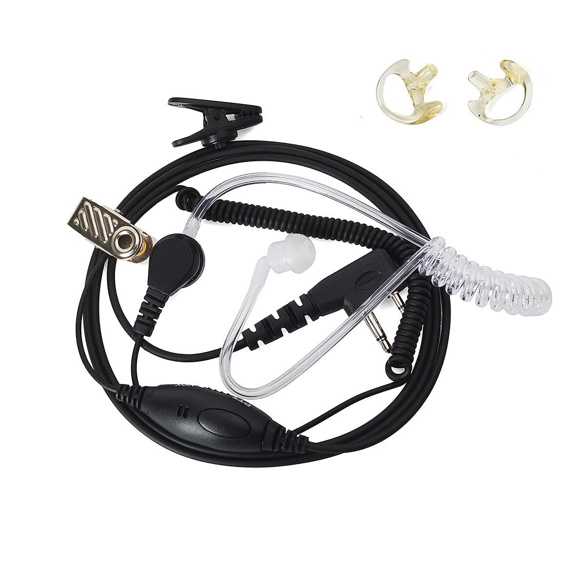 UAYESOK Walkie Talkie Bodyguard Earpiece Air Acoustic Tube Headset VOX/PTT Mic for 2-Pin Midland G6 G7 G8 G9 pro M24 M24 plus M48 M99 G7 XTR GXT650 LXT8 2 Way Radio