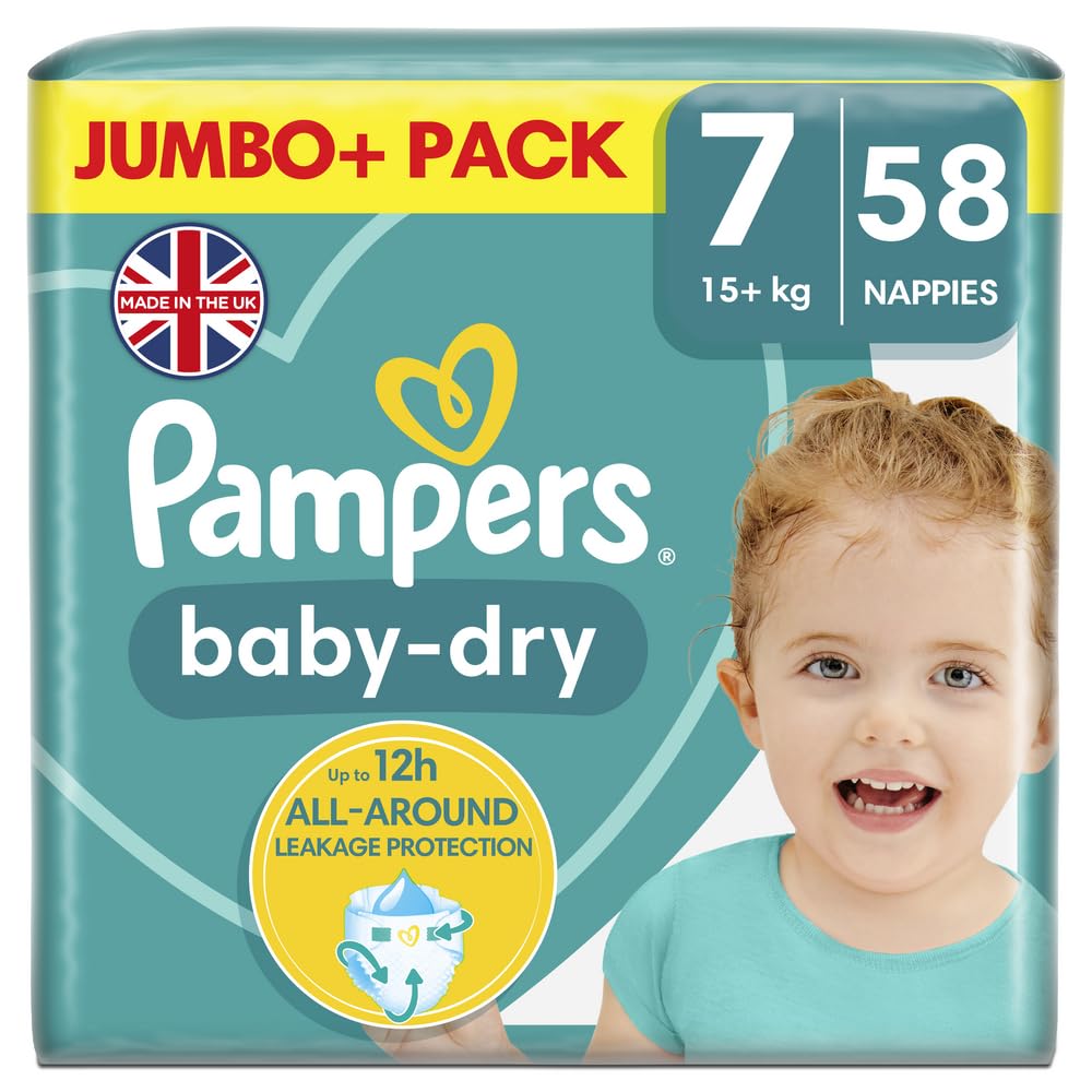 Pampers Baby-Dry Size 7 Nappies 58 Jumbo Pack