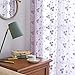 Embroidered Crushed Sheer Curtain Set (84 inch Long, Pink)
