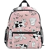 Toddler Kids Backpack Cute Milk Cow 12 Inch Preschool Backpack School Bag Mini Casual Daypack for Boy Girl