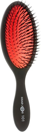 Head Jog 101 Bristle Paddle Brush Red Black Nylon Cushion for Blow Drying view 1
