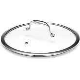 HexClad 10 Inch Cooking Lid, Designed for HexClad Hybrid Cookware, Tempered Glass Lid, Steam Vented, Stay-Cool Handle, Dishwa