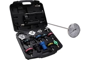 VAGNEUS 16 Pcs Universal Radiator Pressure Tester Kit,Coolant Pressure Tester kit with 13 Radiator Adapters,Precise Coolant Leak Detector for All Vehicle Cooling System