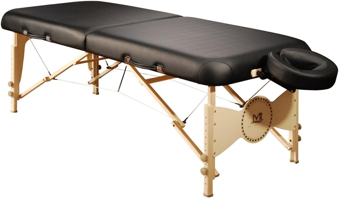 Mt Massage Midas-Plus 30'' Professional Portable Massage Table Package with Reiki Panel(Black)