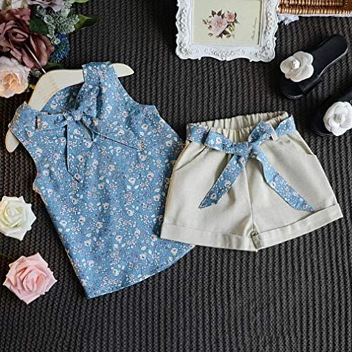 VHNVHN Korean Style Bow Floral Design Summer Sleeveless Vest Top+ Shorts Pants