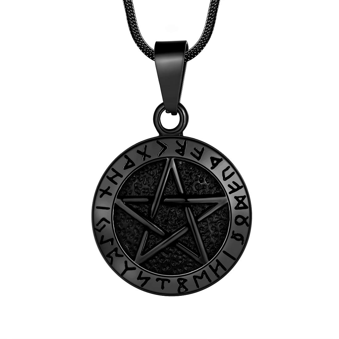 Hipunk Pentagram of Brisingamen Pendant Mens 316L Stainless Steel Witchy Tetragrammaton Pentacle Eliphas Levi's Pentagram Necklace Wiccan Pagan Magical Star Satanism Jewelry SP0061B