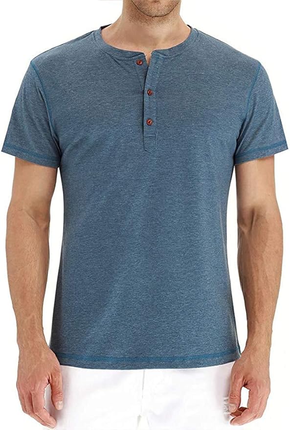 Henley-Hemden Für Herren Kurzarm Solider Klassischer Sommer Bequemes