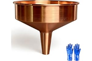 1PC Copper Funnel, Metal Funnel, Non-Spark, Non-Magnetic, Corrosion-Resistance(125mm/4.92in)