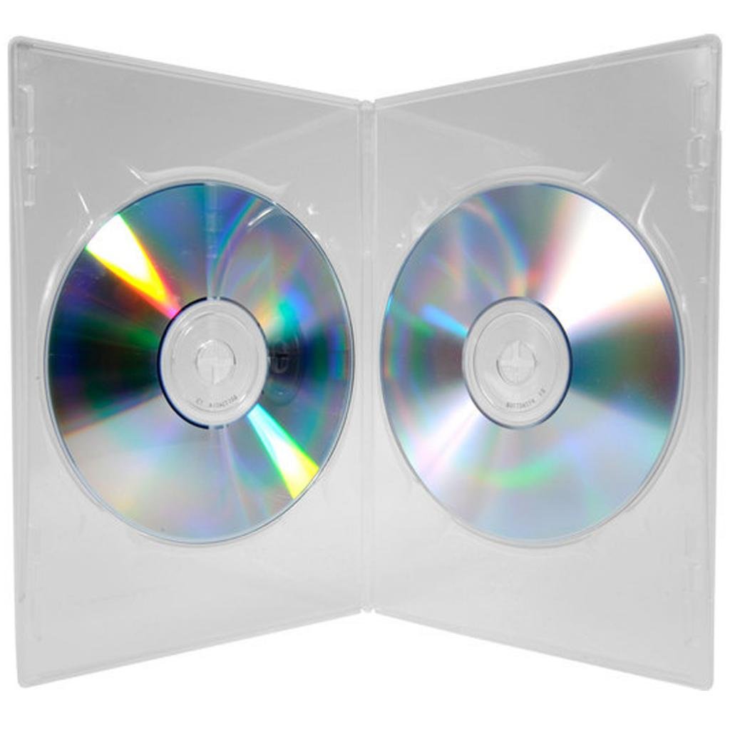 Four Square Media 10 X Double Slimline DVD Clear Case 7mm Spine - Pack of 10