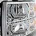 Xtune 2007-2013 Silverado, 2014 2500/3500 HD Chrome Headlights with LED Strip 2008 2009 2010 2011 2012