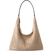 XquiziFit Suede Shoulder Bag for Women Suede Purse Boho Bags Slouchy Tote Bag Satchels Trendy Crescent Crossbody Bag Handbag