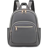 JIANLINST Mini Backpack Purse for Women PU Leather Small Backpack Fashion Multi Pockets Casual Daypacks Ladies Travel Shoulder Bags Grey