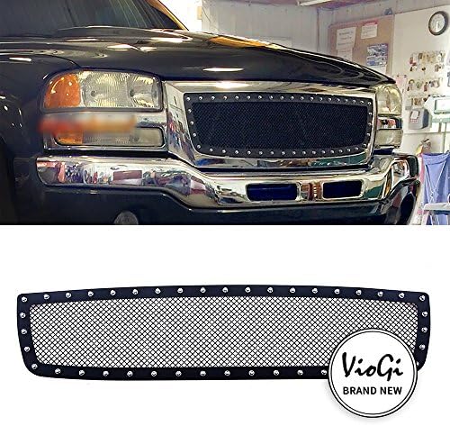 Gevog 1pc Replacement Upper Steel Black Billet Grille for 03-06 GMC Sierra 1500/2500HD/3500