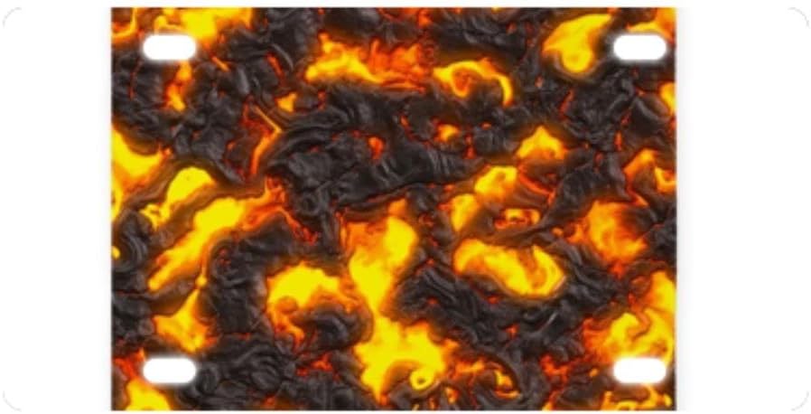 Coolstuffs Hot Lava Durable License Plate Cover Metal Car Tag Auto Tag Aluminum 12" X 6"