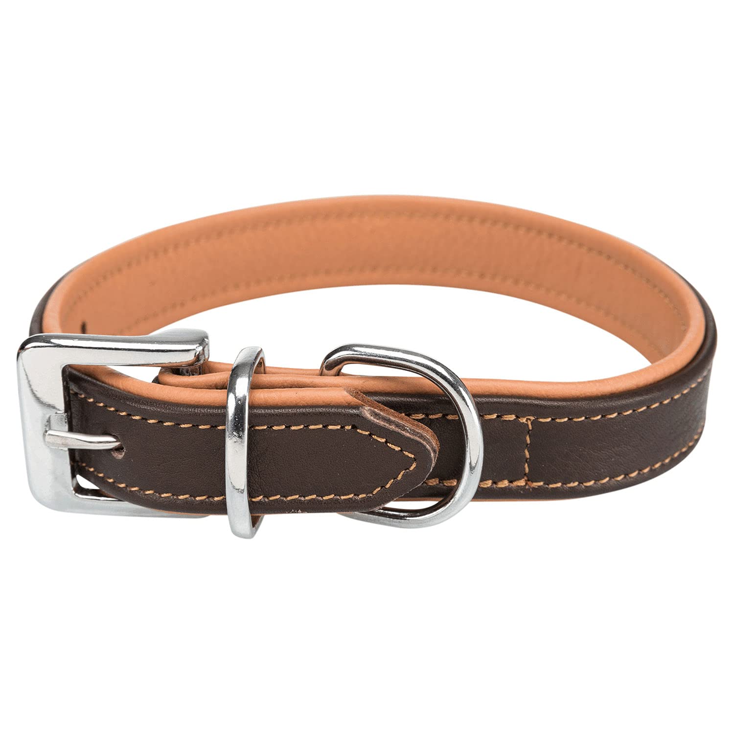 TRIXIE Active Comfort 18935 Dog Collar, S: 31-37 cm/25 mm, Brown/Light Brown