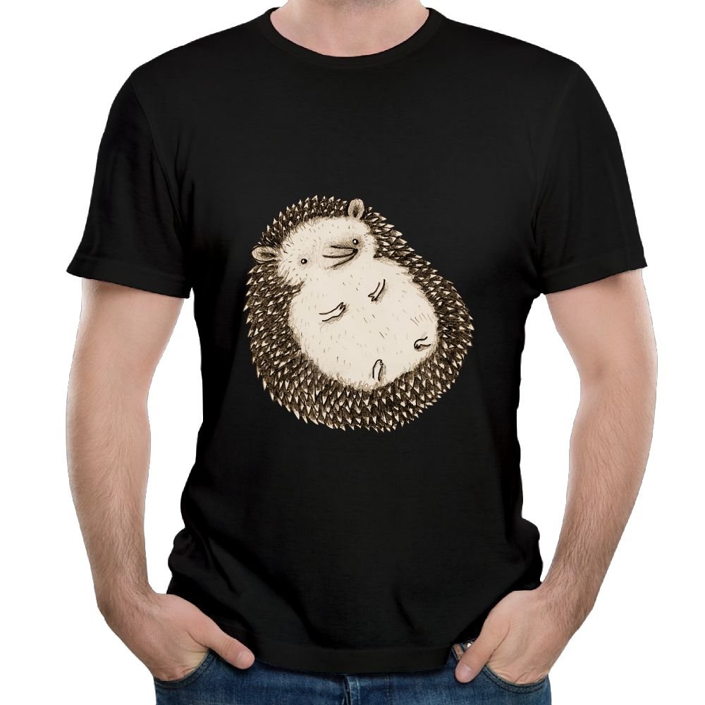 Oyavdsznq Connor Plump Hedgehog Funny Outdoor Black Shirt Short Sleeve