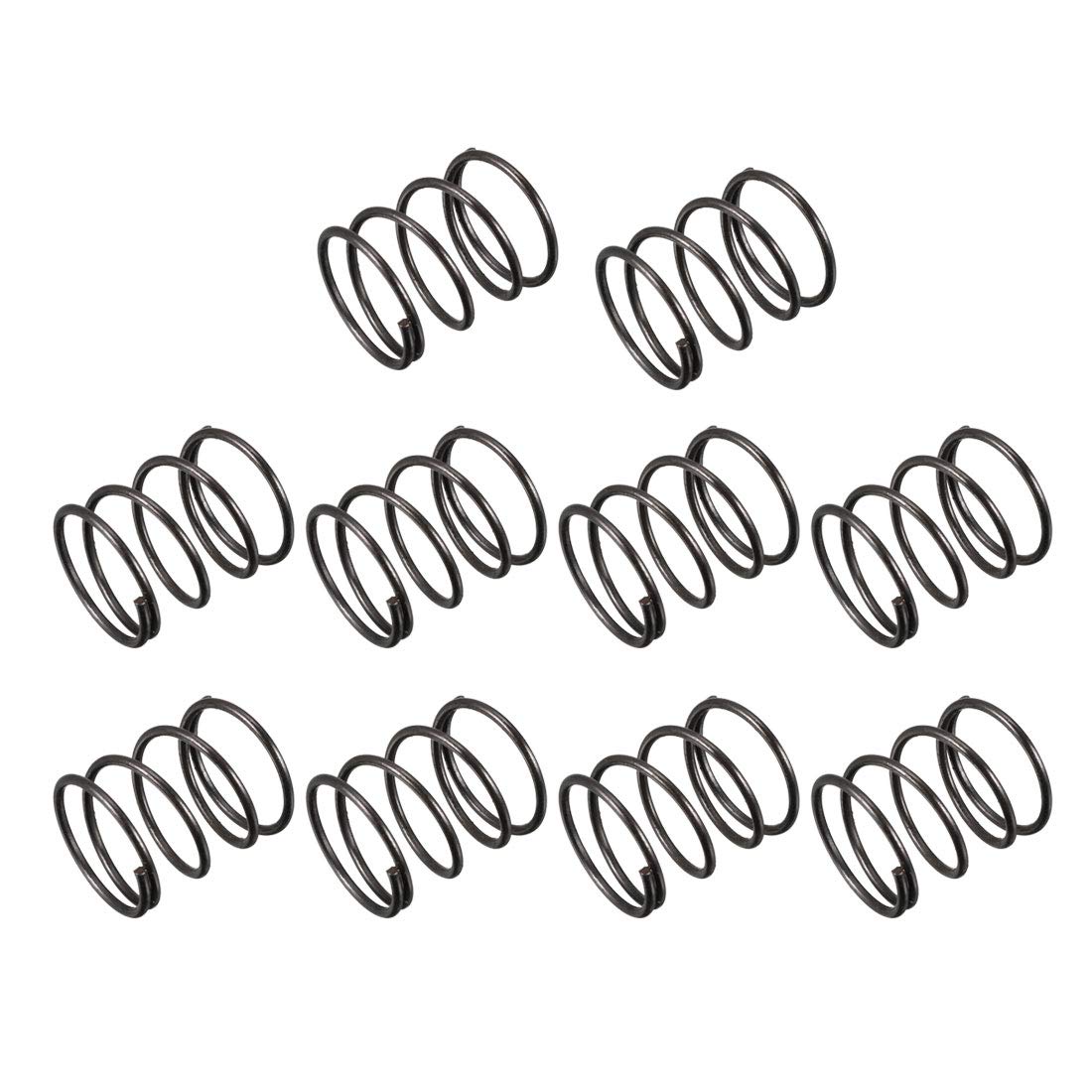 Sourcingmap Compression Spring - 1.2mm Wire Dia, 17mm OD, 20mm Free Length Spring Steel Extension Spring,Black,10Pcs
