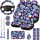 Riakrum 17 Pcs Mushroom Car Seat Covers Mushroom
