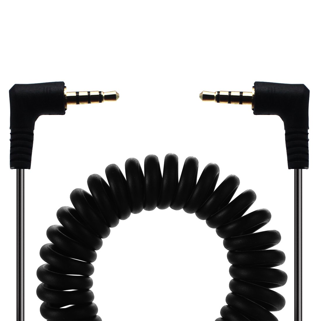 LOKEKE 3.5mm Male to 3.5mm Male TRRS Audio Spring Cable for iPhone/iPhone 8/iPhone X/iPhone 7/iPhone 7 Plus, Headphones, Laptops, PC, MP3, MP4, etc. 1.5M