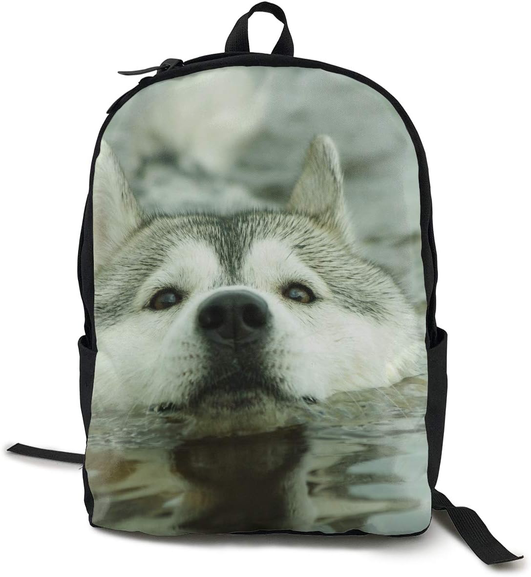 XTGOO Husky Drowning Print Canvas Backpacks Classic Backpack Sports & Outdoors