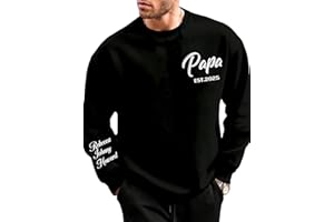 Savilediy Personalized Fathers Day Christmas Birthday Gift Idea for Dad Papa, Custom Sweatshirt T-Shirt Hoodie with Name