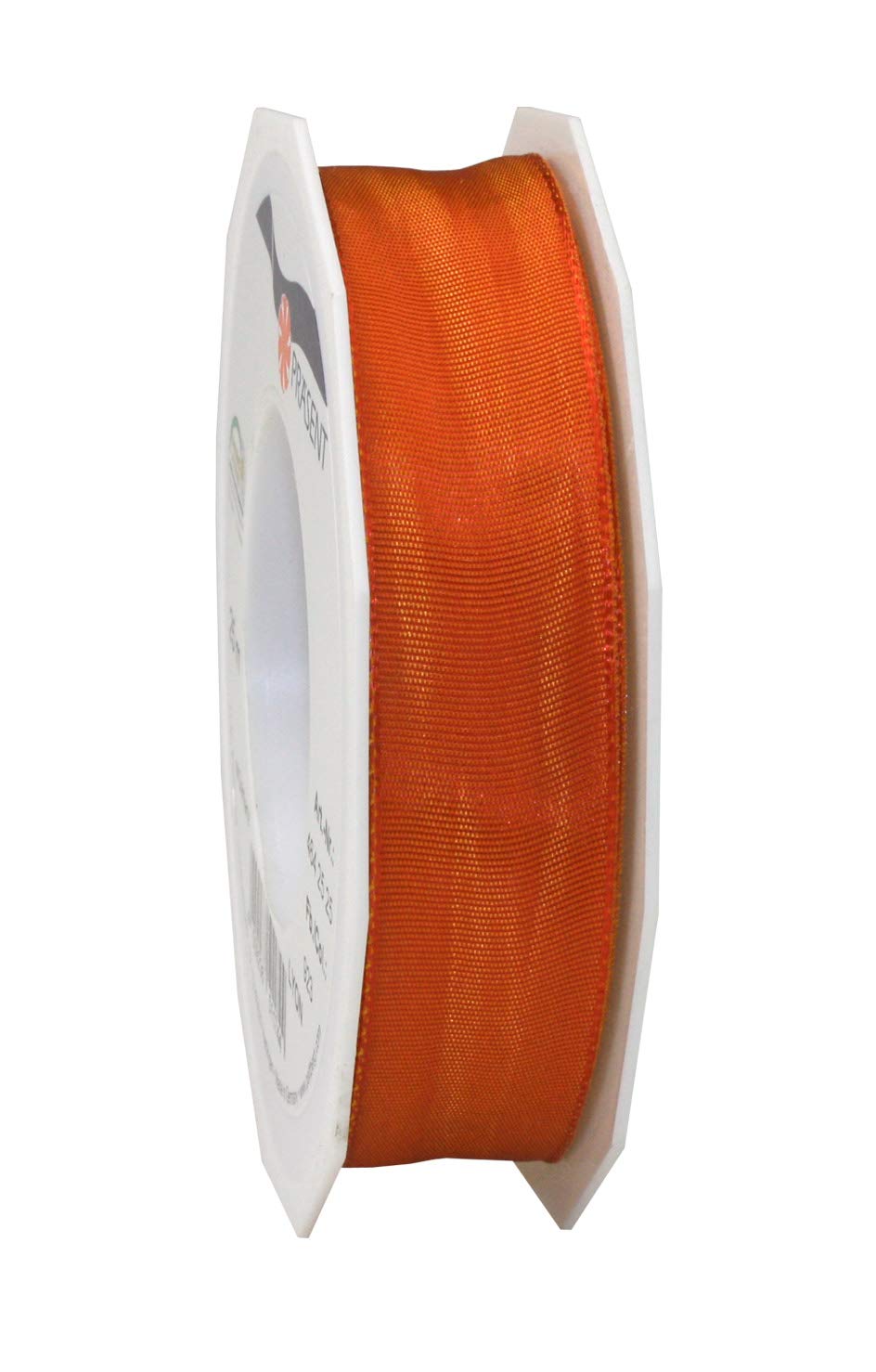 Präsent - Lyon Wired Taffeta Ribbon Blazing Red 25 mm Width, 25 m Length