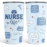 SANDJEST Nurses Tumbler 20oz, Stainless Steel Travel Cup with Lid, Nurse Life Insulated Coffee Mug, Gifts for Women Girls Friends Sisters on Birthday Christmas Nurse Week