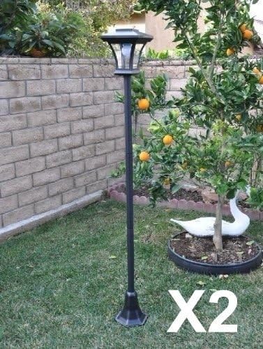 Amazon.com : 2-Pack Solar Charged LED Lamp Post Decorative Yard Light