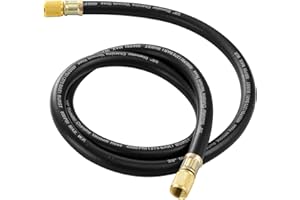 TIGBEAR 3/8’’ Vacuum Refrigerant Hose, High Flow Charging Hose 3/8 x 3/8 for R410A R134A R407C R502 R12 R22 System, 800 PSI Working Pressure, 60 Inch