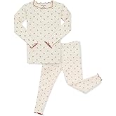 AVAUMA Baby Boy Girl Pajama Set 6M-7T Kids Cute Toddler Snug fit Flower Pattern Design Pjs Cotton Sleepwear Ruffled Shirring
