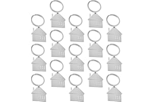 TIKODIDA 15pcs House-Shaped Zinc Alloy Keychains Portable Metal Keyring Set for Housewarming and Bag Decor