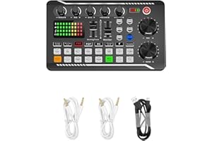 Dedicated Sound Card Microphone for Live Broadcast F998 Card with(Optional) Interface with DJ Mixer Effects Voice Changer Art