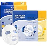 FARMSTAY Hydrogel Face Mask Duo – Collagen + Vitamin – Melting Gel Sheet for Deep Hydration, Firming & Radiance | Non-Slip Overnight Pack for Restorative At-Home Skincare | 4 Sheets(2 ea*each)