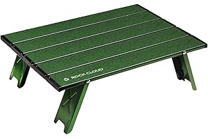 ROCK CLOUD Folding Beach Table Aluminum Portable Camping Table Ultralight, Green