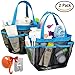 YuCool 2 Pack Portable Mesh Shower Caddy with 8 Storage Pockets, Hanging Tote Toiletry Bath Organizer Bag with 2 Type Hooks for Dorm Gym Camp Travel - Blue