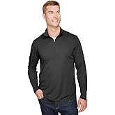 Team 365 Men's Zone Sonic Heather Performance Quarter-Zip XL BLACK HEATHER