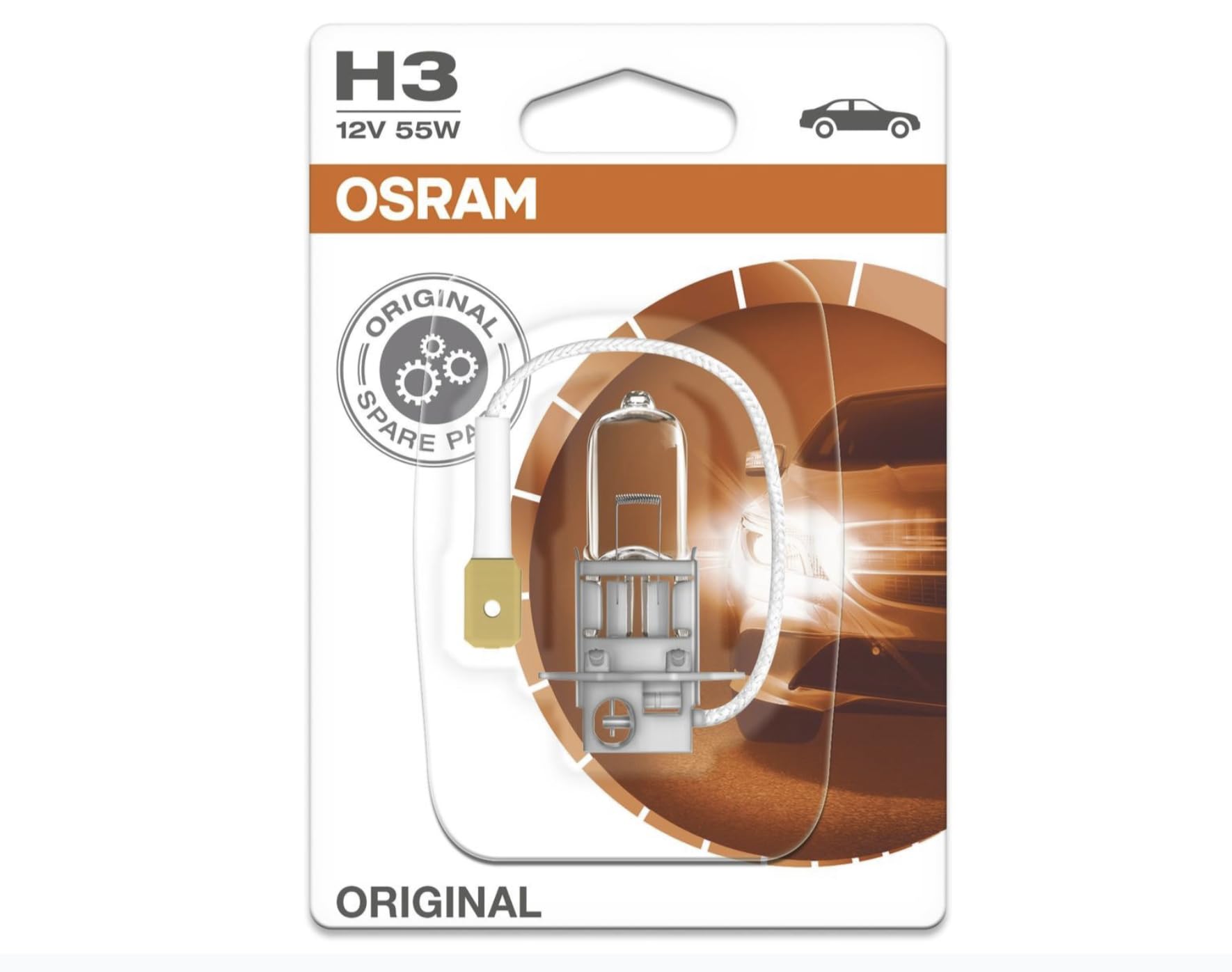 OSRAM ORIGINAL H3, halogen-headlamp bulb, 64151-01B, 12V, single blister (1 piece)